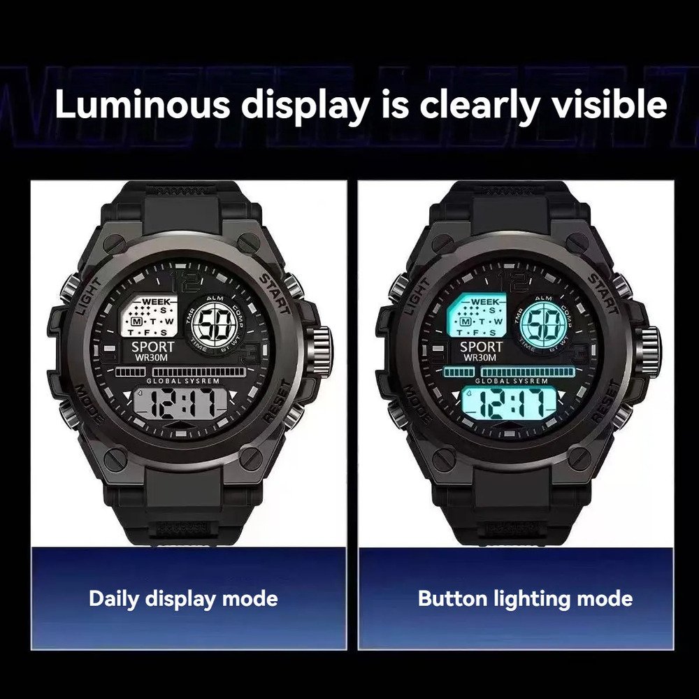 Reloj Deportivo Digital Hombre Cuarzo Resistente A Golpes - Image 3