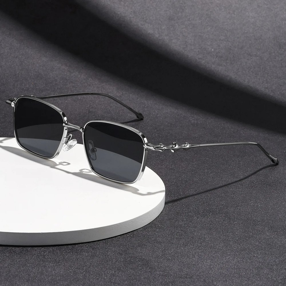 Lentes De Sol Cuadrados Para Hombre Armazón Metálico Tac - Image 7