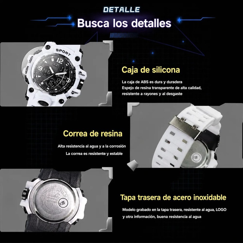 Reloj Deportivo Hombre Analógico Digital Led Multifunción - Image 3