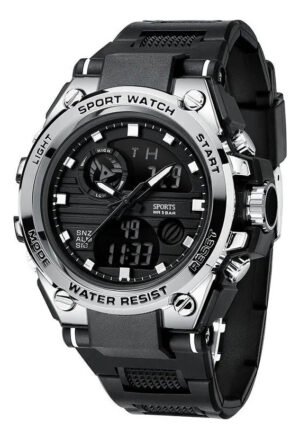Reloj Deportivo Hombre Analógico Digital Alarma Led 3atm